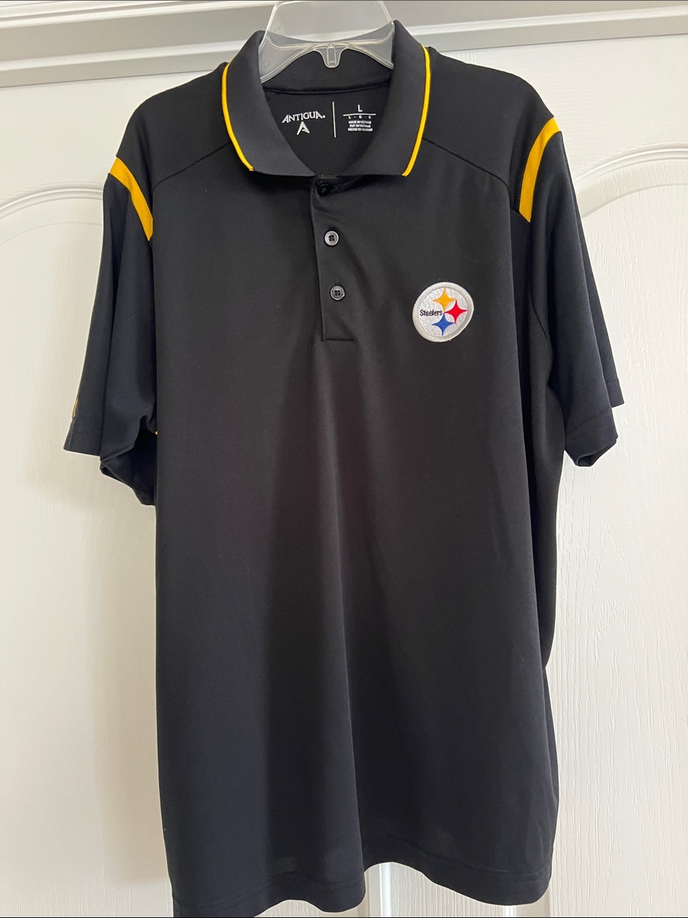 Steelers Legacy Polo with Yellow Accents and Team Patch